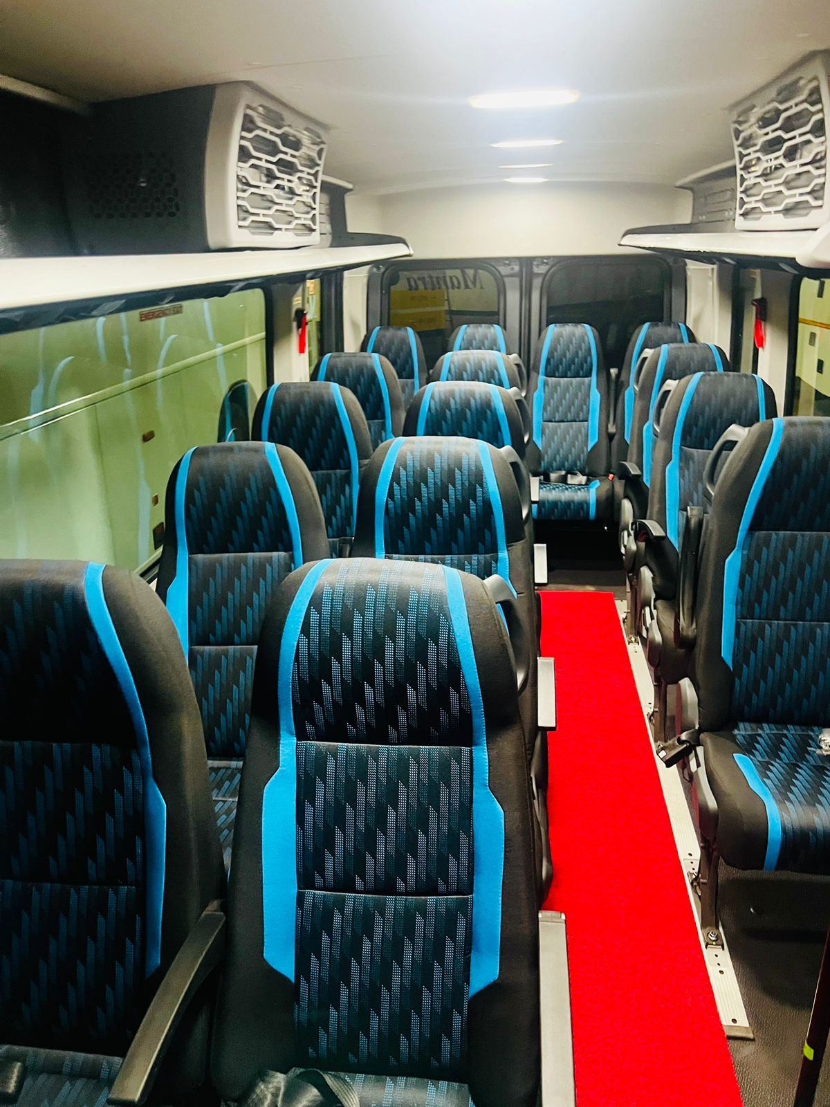 Cabin seating inside a Nishnai Force Urbania